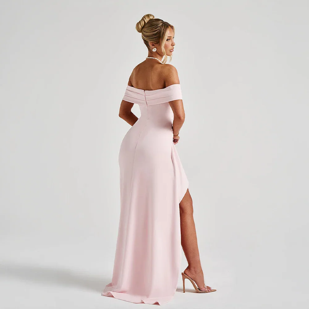 Maxi dames avondjurk off shoulder met split