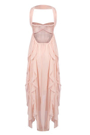 Dames zomerjurk maxi met volants en ster detail
