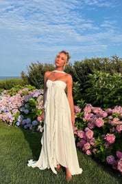 Dames zomerjurk maxi met volants en ster detail