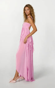 Dames zomerjurk maxi met volants en ster detail