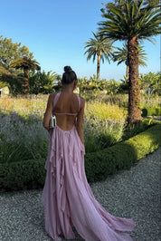 Dames zomerjurk maxi met volants en ster detail
