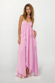 Dames zomerjurk maxi met volants en ster detail
