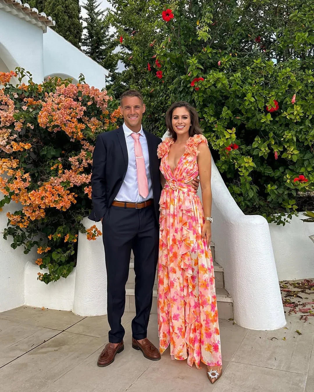 Dames zomerjurk lang gebloemd mouwloos elegant