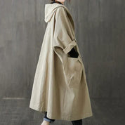 Dames jas | Oversized trenchcoat met capuchon en knoopsluiting