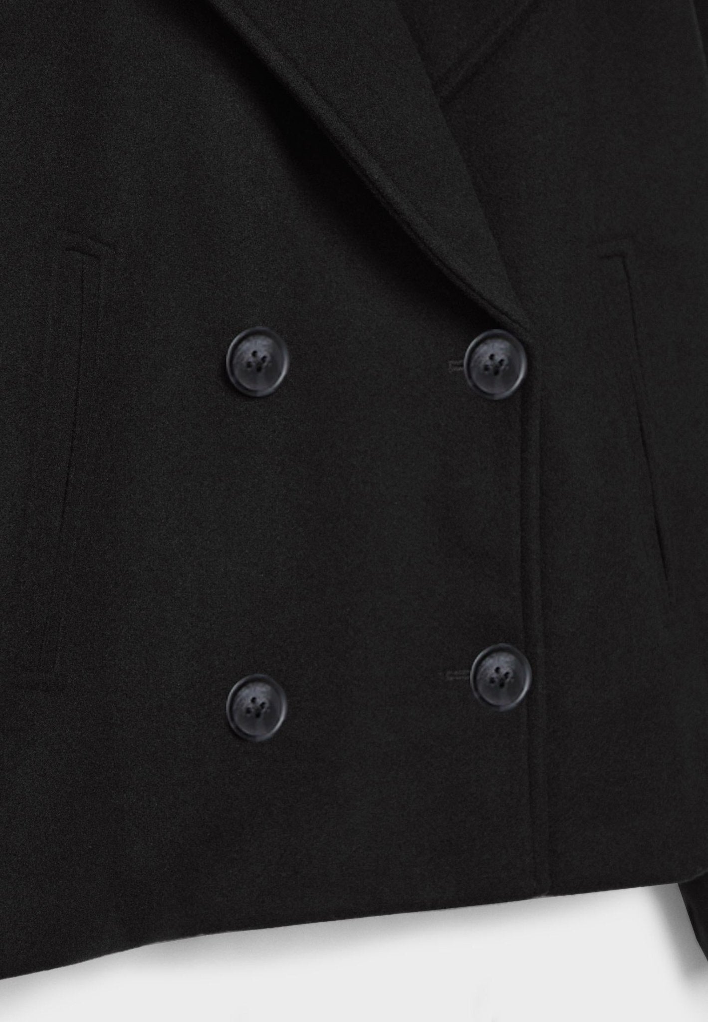 Dames korte jas | Elegante korte jas met knopen en brede kraag