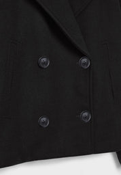 Dames korte jas | Elegante korte jas met knopen en brede kraag