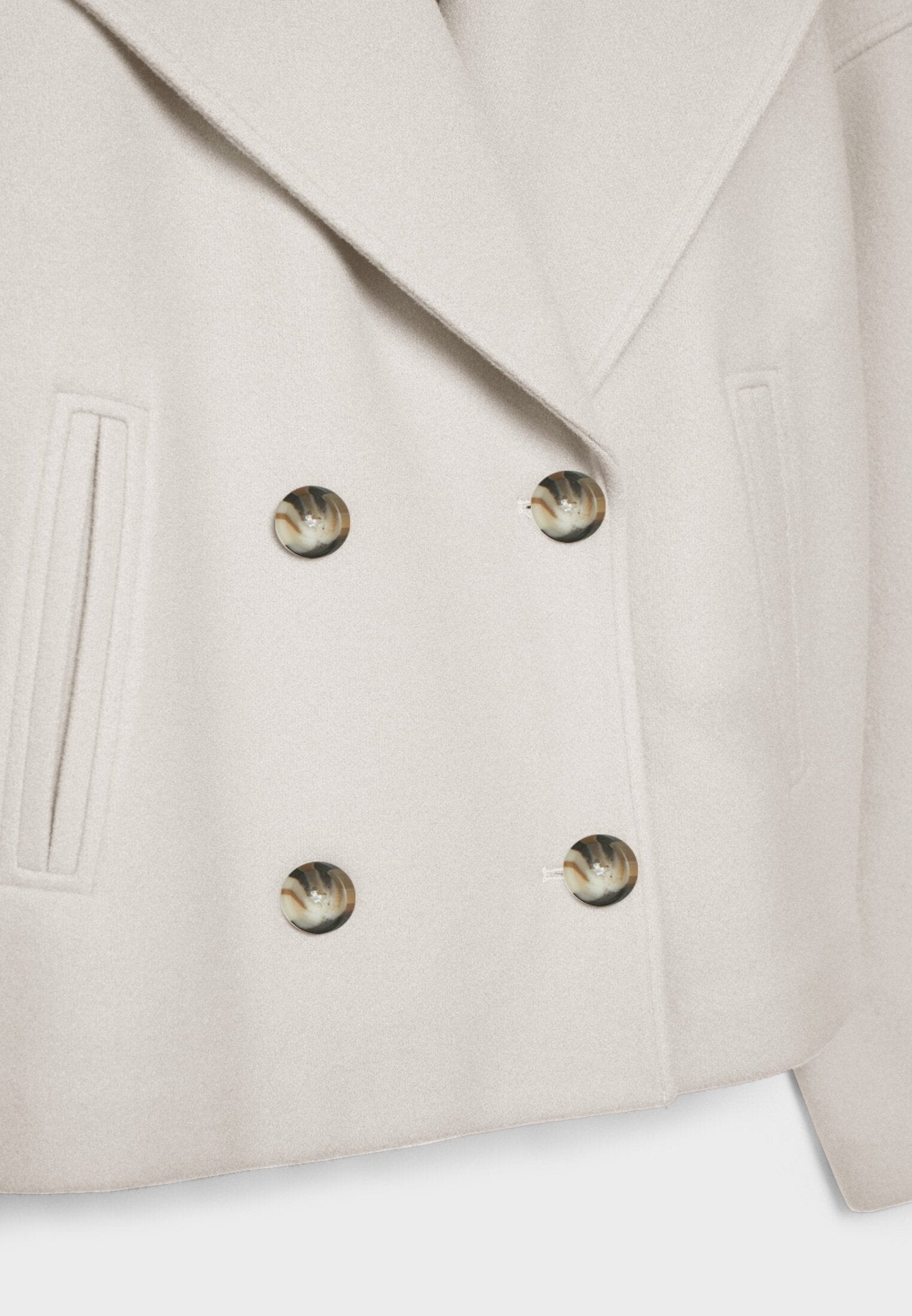 Dames korte jas | Elegante korte jas met knopen en brede kraag