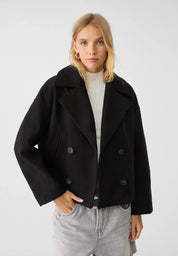 Dames korte jas | Elegante korte jas met knopen en brede kraag
