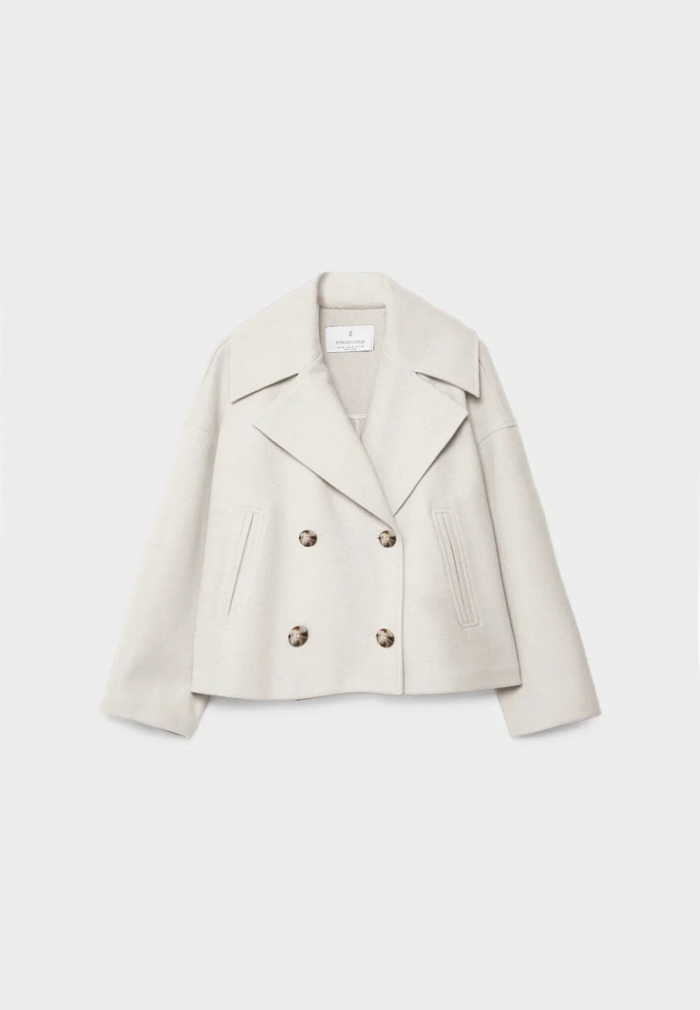 Dames korte jas | Elegante korte jas met knopen en brede kraag