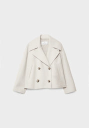 Dames korte jas | Elegante korte jas met knopen en brede kraag