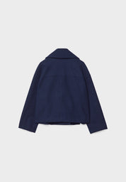 Dames korte jas | Elegante korte jas met knopen en brede kraag