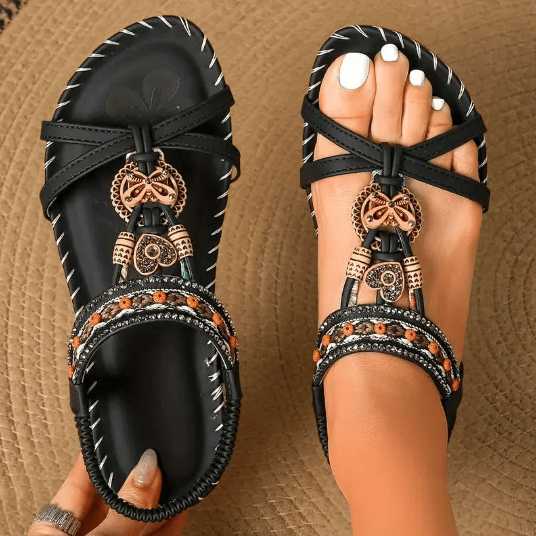 Women's sandals with elastic band for everyday use