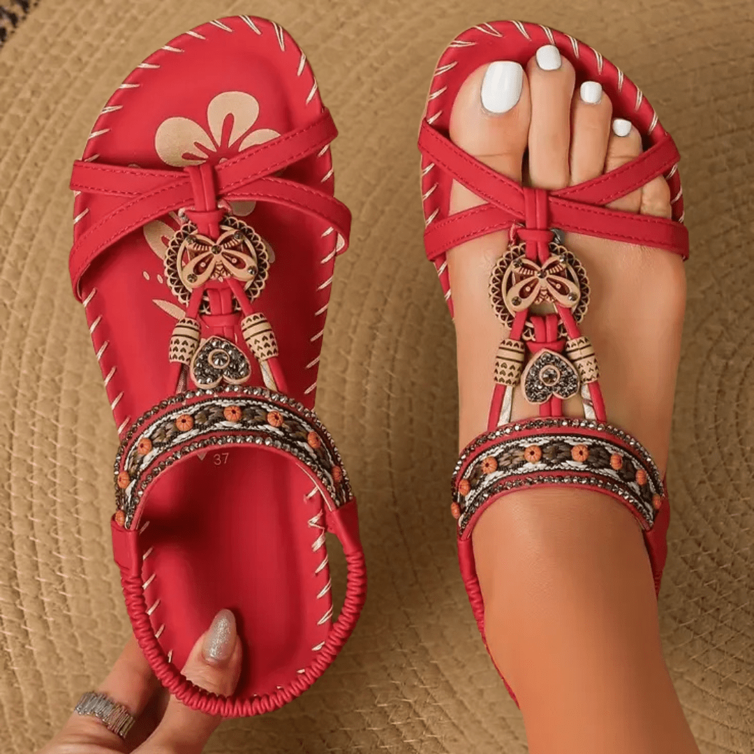 Women's sandals with elastic band for everyday use
