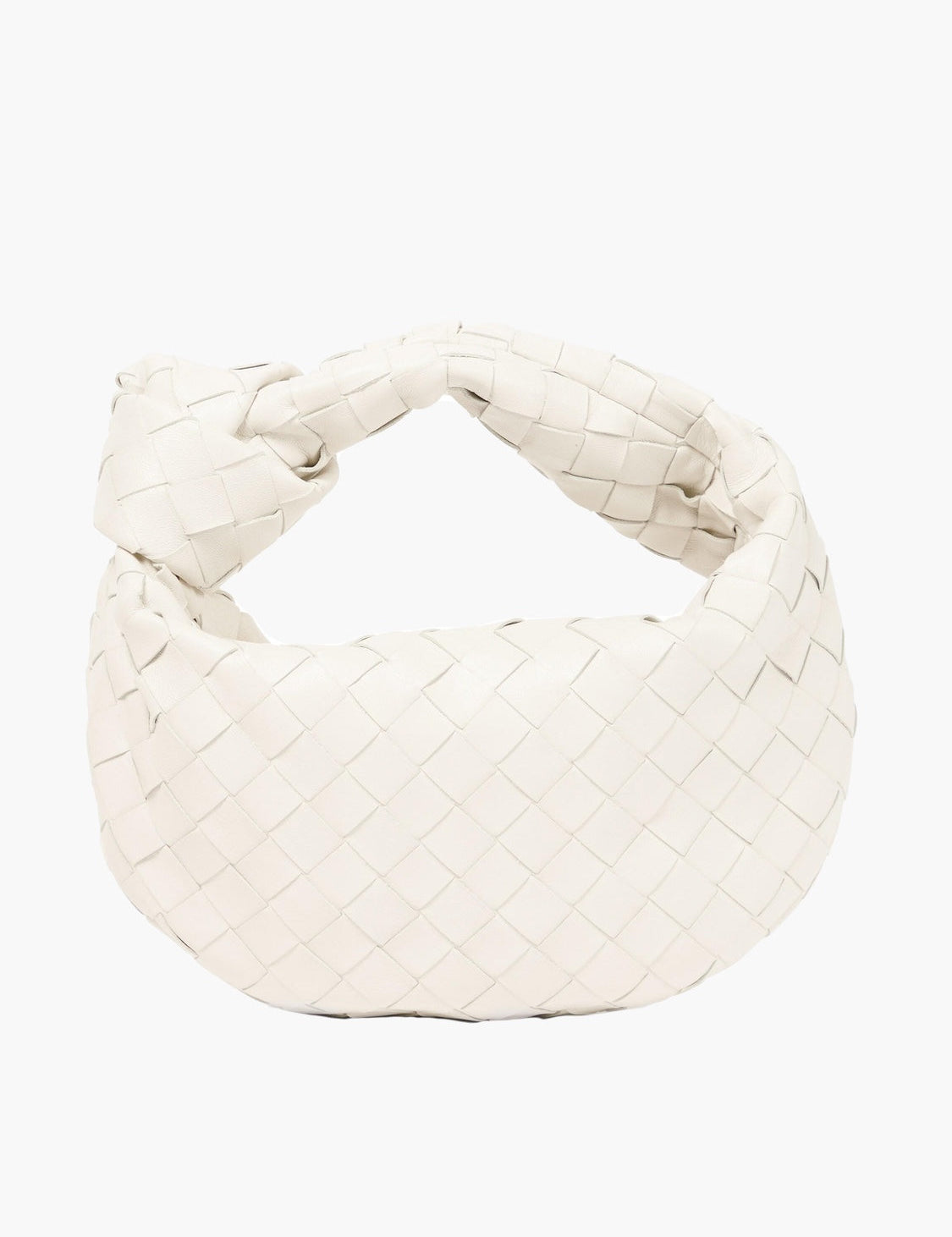 Geweven dames handtas | Stijlvolle pouch met knoop detail