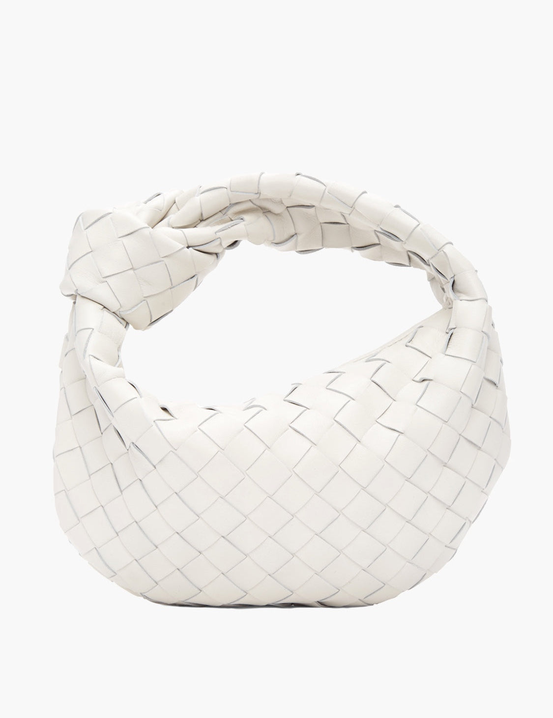 Geweven dames handtas | Stijlvolle pouch met knoop detail