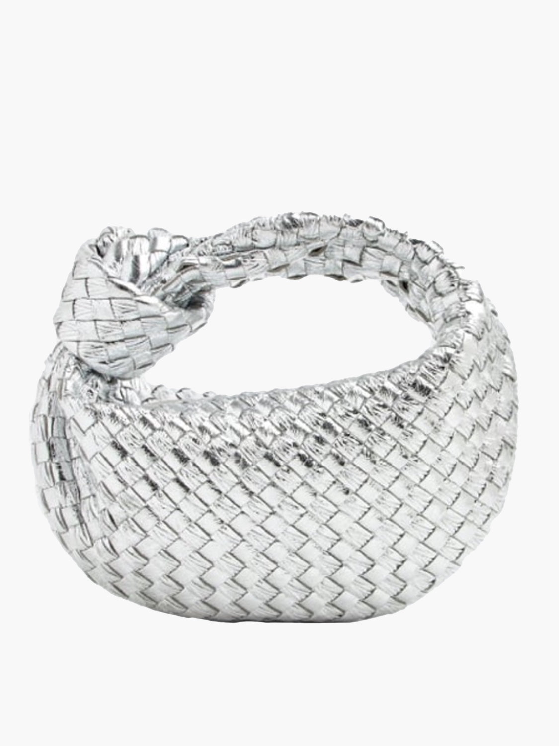 Geweven dames handtas | Stijlvolle pouch met knoop detail