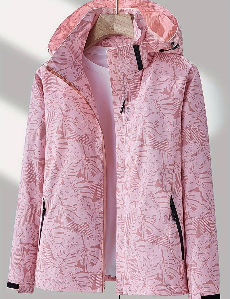 Waterdichte damesjas | Met capuchon en print