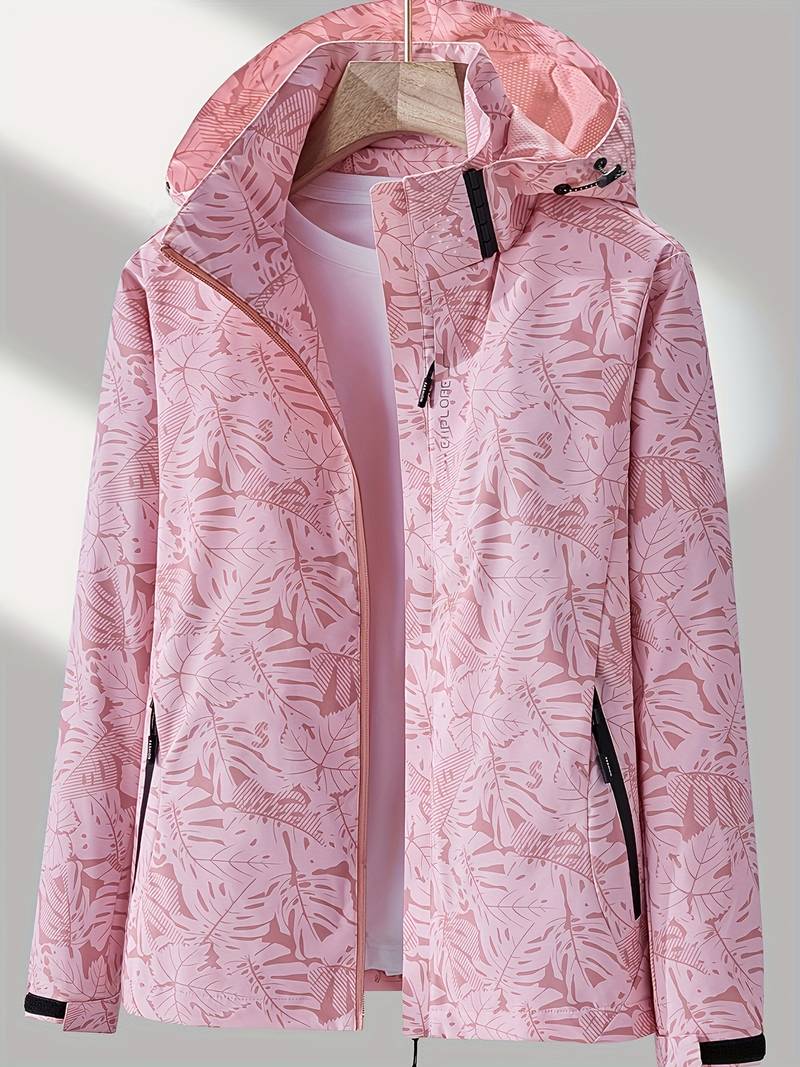 Waterdichte damesjas | Met capuchon en print