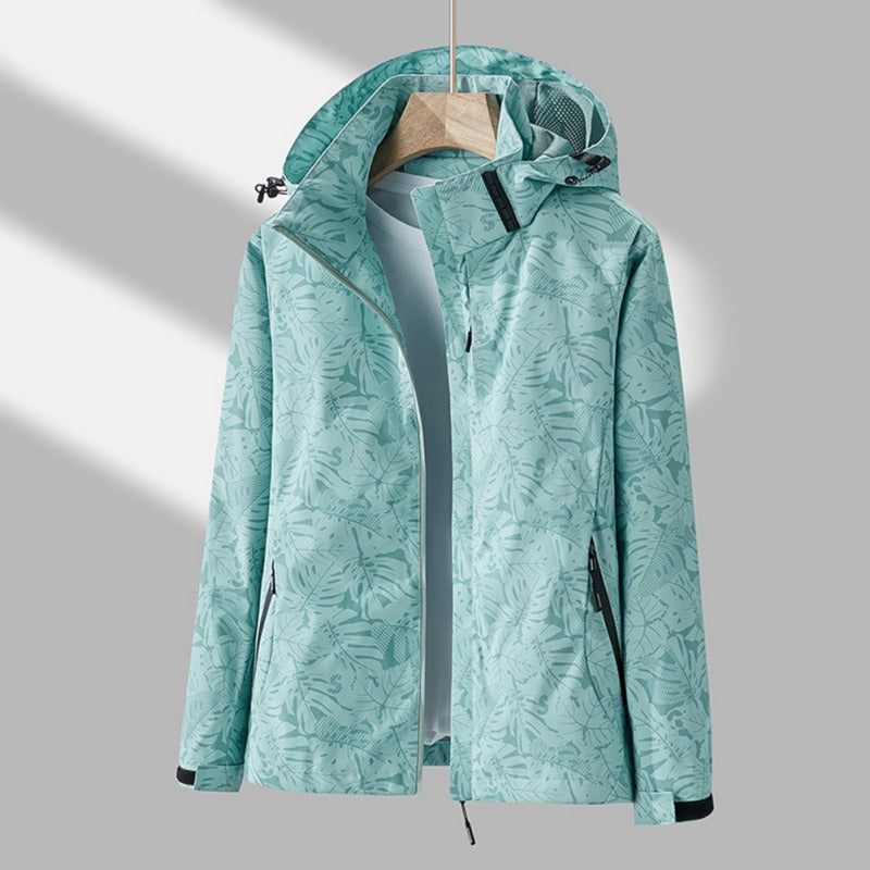 Waterdichte damesjas | Met capuchon en print