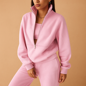 Dames joggingpak set | Vest met halve rits en comfortabele broek