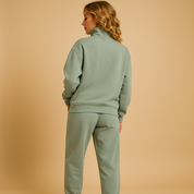 Dames joggingpak set | Vest met halve rits en comfortabele broek