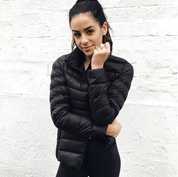 Dames pufferjack | Dun gewatteerd winterjasje met hoge hals