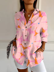 Dames zomerblouse met print en losvallende pasvorm