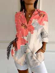 Dames zomerblouse met print en losvallende pasvorm