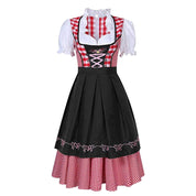 Dames traditionele dirndl met geruit patroon