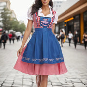 Dames traditionele dirndl met geruit patroon