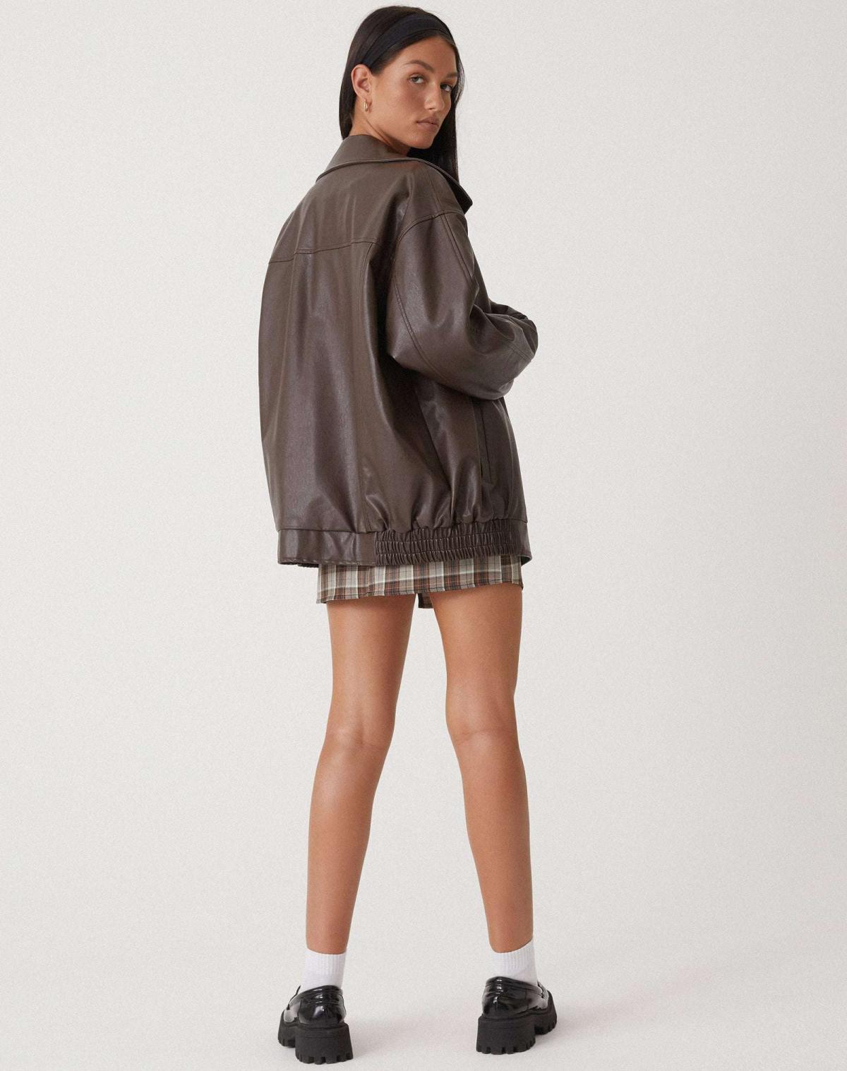 Leren look jas dames - Oversized met handige zakken
