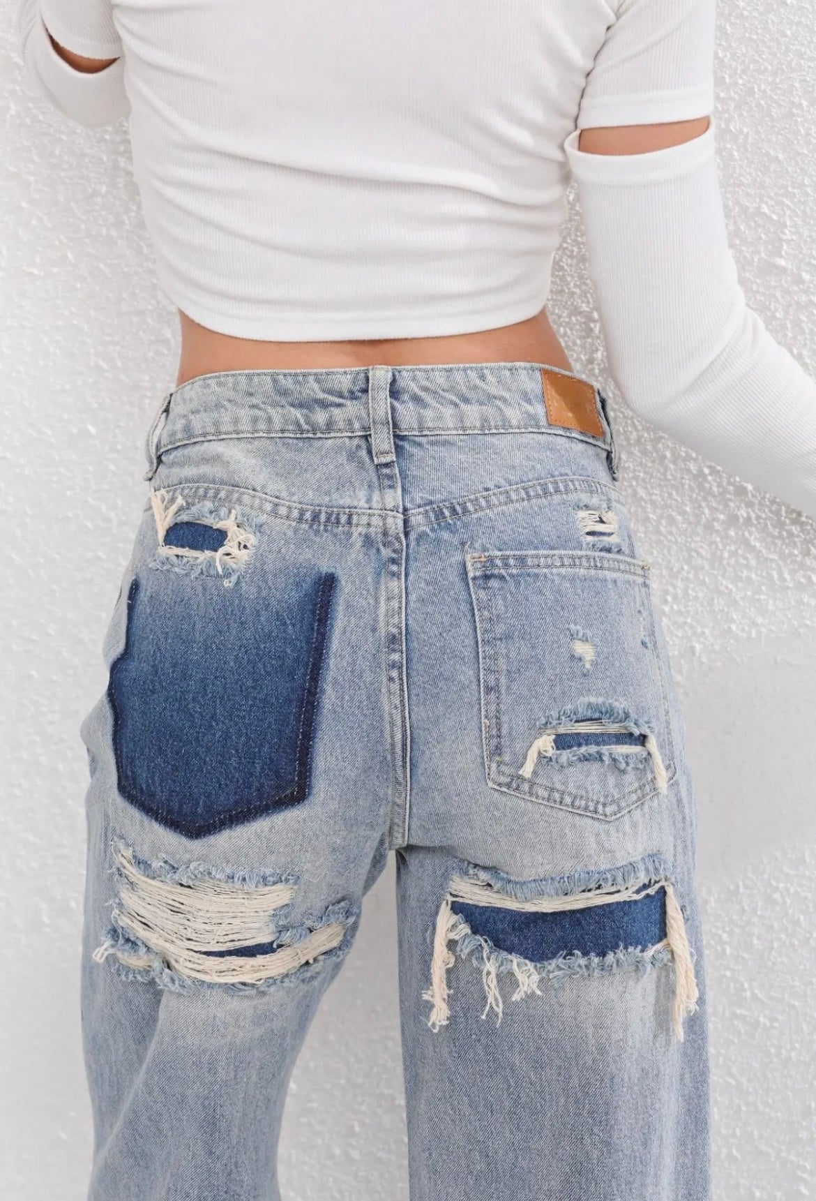 Dames ripped jeans straight fit | Spijkerbroek met lichte wassing