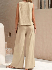 Ladies summer set two-piece with top and pants loungewear
