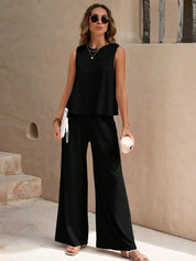 Ladies summer set two-piece with top and pants loungewear